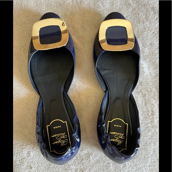 Roger Vivier blue  flats, size 8 US size very good condition - Picture 8 of 11